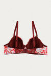 Zivame Moroccan Lace Padded Wired 3/4th Coverage Lace Bra - Zinfandel — thumbnail 8