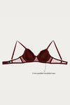 Zivame Moroccan Lace Padded Wired 3/4th Coverage Lace Bra - Zinfandel — thumbnail 9