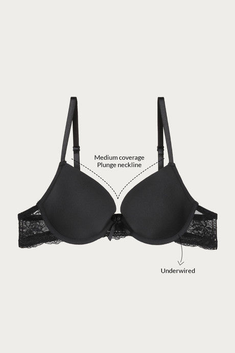 

Zivame Lightly Padded T Shirt Bra Black, Blacks