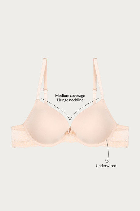 

Zivame Lightly Padded T Shirt Bra Skin, Skins