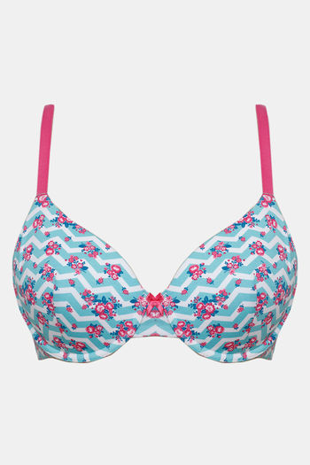 Buy Zivame Whimsical Padded Wired 3/4th Coverage T-Shirt Bra-Floral ...
