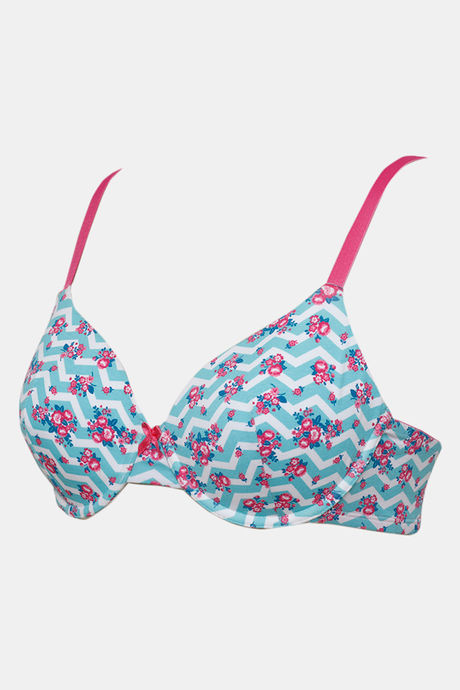 Zivame Whimsical Padded Wired 3/4th Coverage T-Shirt Bra - Floral Chevron Print — image 7