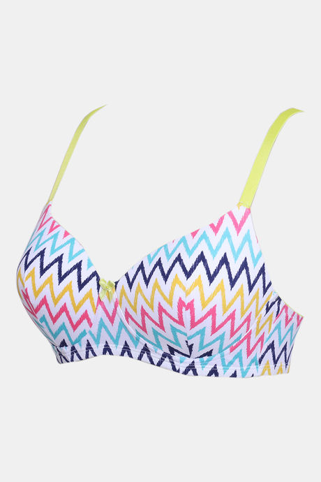 Zivame Whimsical Print Padded Non Wired 3/4th Coverage T-Shirt Bra - Multi Chevron Print — image 7