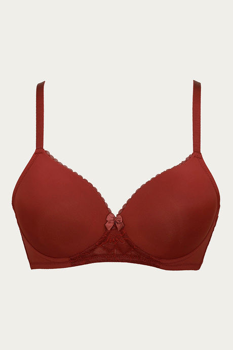 

Zivame Lightly Padded Wirefree T Shirt Bra Maroon, Reds