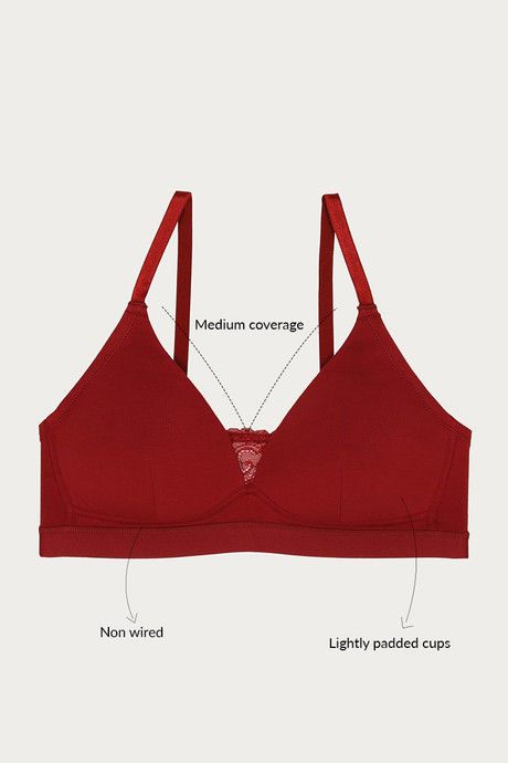 Zivame Padded Non Wired Medium Coverage T-Shirt Bra - Sundried Tomato — image 7