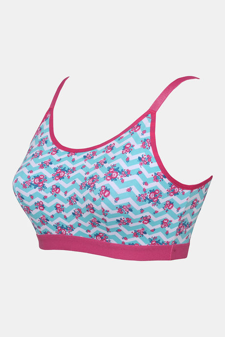 Zivame Whimsical Double Layered Non Wired Full Coverage Bralette - Floral Chevron — image 8