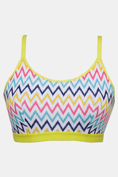 Zivame Whimsical Double Layered Non Wired Full Coverage Bralette - Multi Chevron Pt — image 6