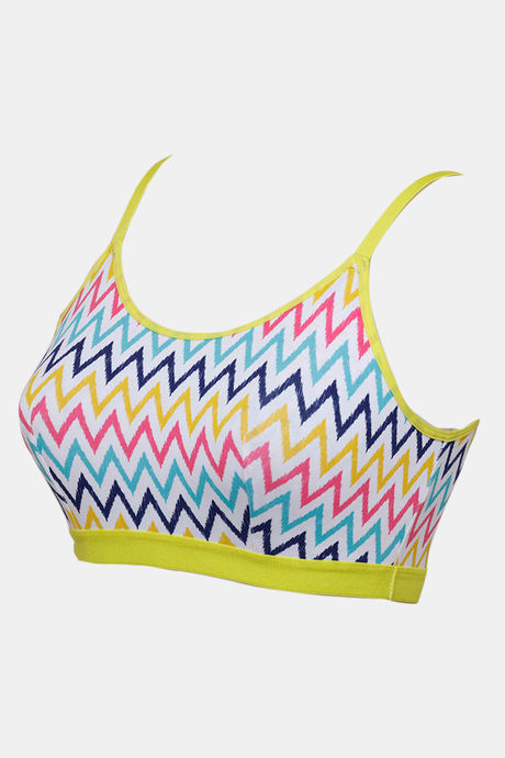 Zivame Whimsical Double Layered Non Wired Full Coverage Bralette - Multi Chevron Pt — image 8