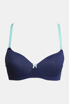 Zivame Padded Non Wired 3/4th Coverage T-Shirt Bra - Blue Depth — thumbnail 5