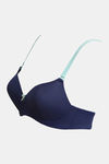 Zivame Padded Non Wired 3/4th Coverage T-Shirt Bra - Blue Depth — thumbnail 7