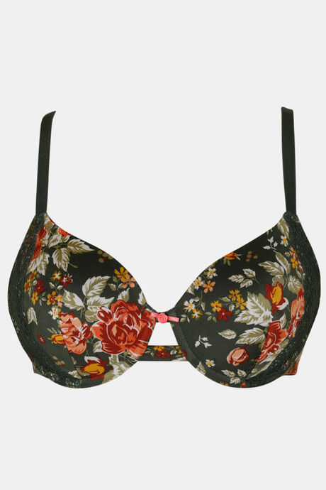 Zivame Bloom Padded Wired 3/4th Coverage T-Shirt Bra - Green Floral — image 5