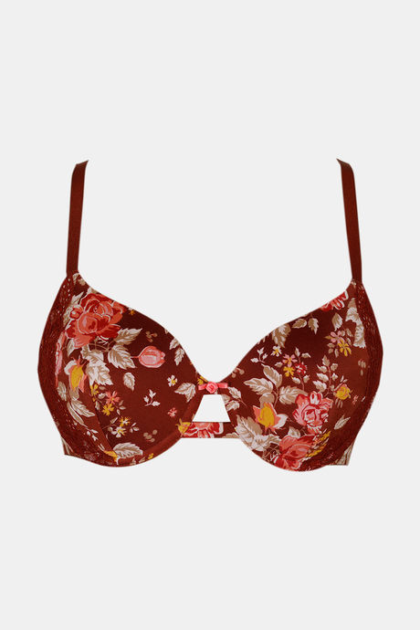 Zivame Bloom Padded Wired 3/4Th Coverage T-Shirt Bra - Red Floral — image 5