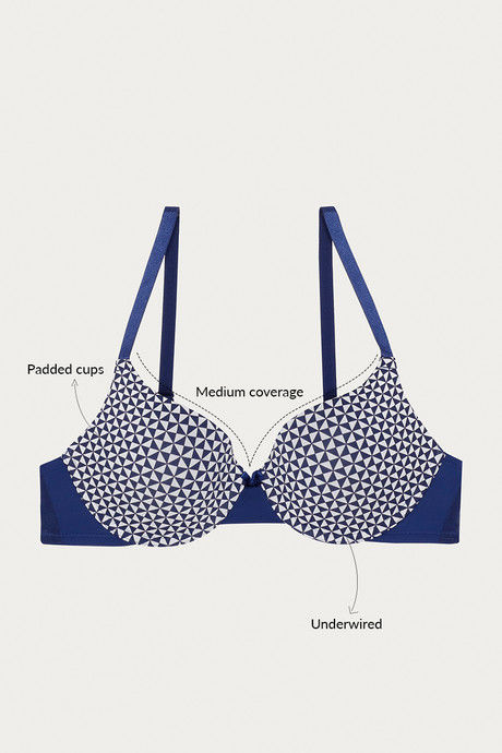 Zivame Moroccan Lace Push-Up Wired Medium Coverage Bra - Blue Depths — image 7