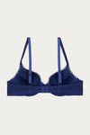 Zivame Moroccan Lace Push-Up Wired Medium Coverage Bra - Blue Depths — thumbnail 8