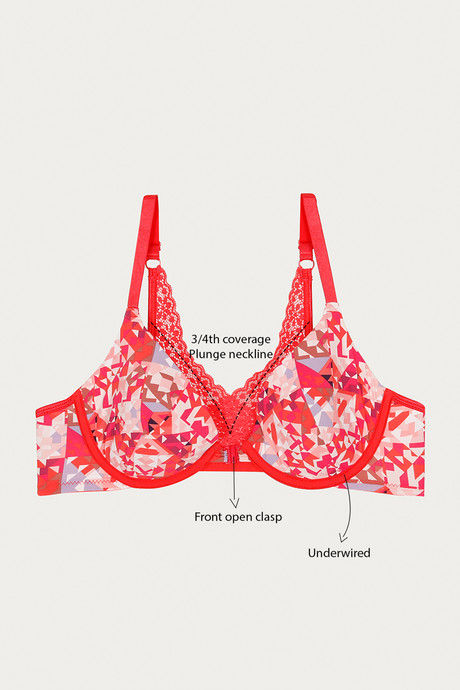 Zivame Moroccan Lace Padded Wired 3/4th Coverage T-Shirt Bra - Bittersweet — image 7