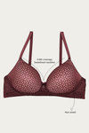 Zivame Moroccan Lace Padded Non Wired 3/4th Coverage Lace Bra - Zinfandel — thumbnail 5