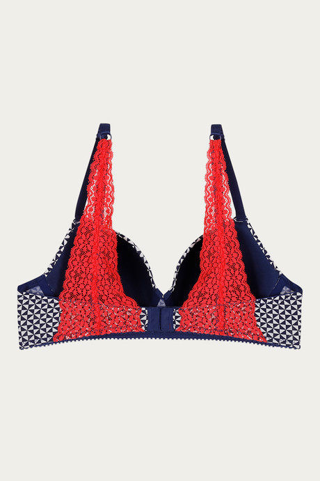 Zivame Moroccan Lace Padded Non Wired 3/4th Coverage T-Shirt Bra - Blue Depths — image 8