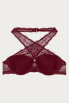 Zivame Luxe Lace Padded Wired 3/4th Coverage Bralette - Zinfandel — thumbnail 7