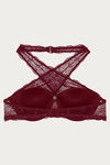 Zivame Luxe Lace Padded Wired 3/4th Coverage Bralette - Zinfandel — thumbnail 8