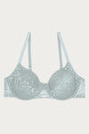 Zivame Luxe Lace Double Layered Wired Low Coverage Bra-Silver Blue — thumbnail 6
