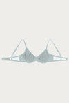 Zivame Luxe Lace Double Layered Wired Low Coverage Bra-Silver Blue — thumbnail 8