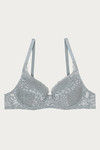 Zivame Luxe Lace Padded Wired 3/4th Coverage Bra-Silver Blue — thumbnail 7