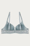 Zivame Luxe Lace Padded Wired 3/4th Coverage Bra-Silver Blue — thumbnail 8