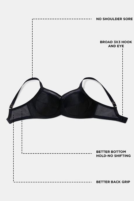 Zivame True Curv Double Layered Wired Full Coverage Super Support Bra - Black — image 7