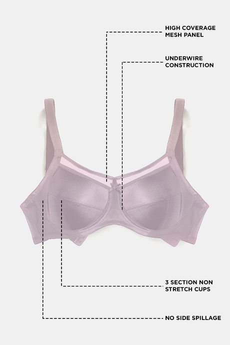 Zivame True Curv Double Layered Wired Full Coverage Super Support Bra - Elderberry — image 5