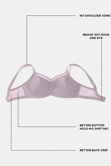 Zivame True Curv Double Layered Wired Full Coverage Super Support Bra - Elderberry — image 6
