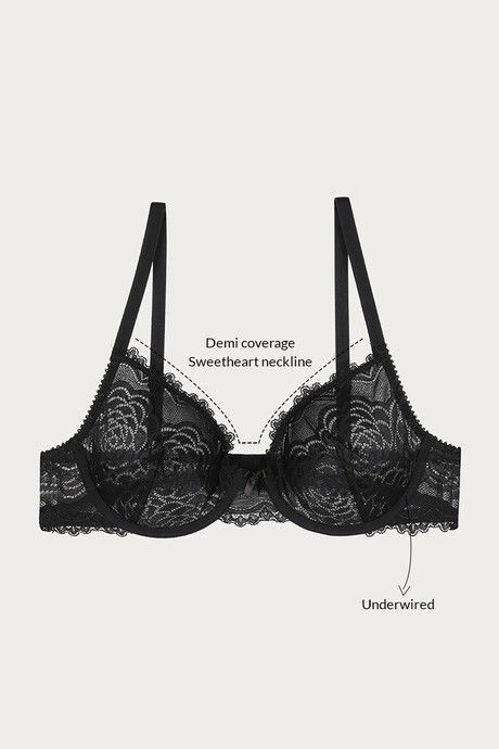 Zivame Flirty Pop Double Layered Wired Low Coverage Bra - Jet Black — image 7