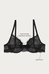 Zivame Flirty Pop Double Layered Wired Low Coverage Bra - Jet Black — thumbnail 7