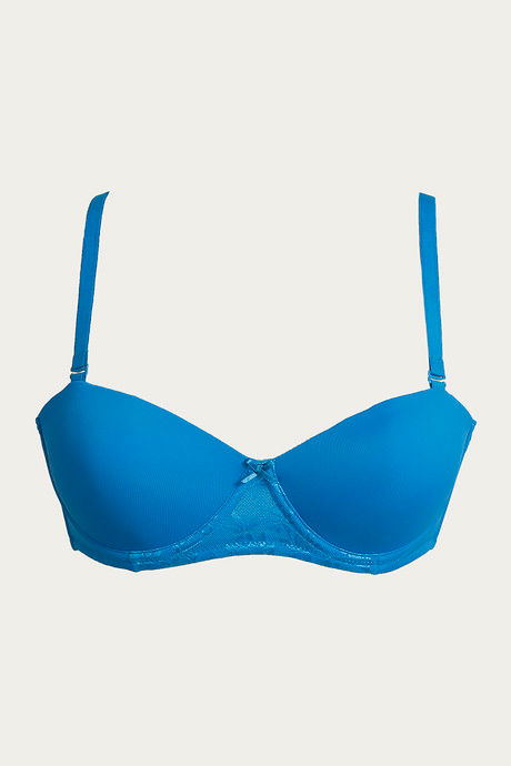 

Zivame Lightly Padded Underwired Strapless Bra Blue, Blues