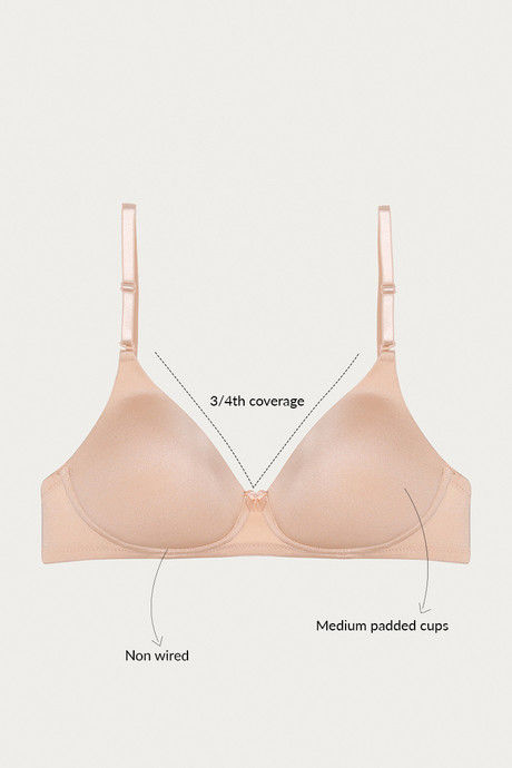 

Zivame Padded Wirefree Transparent Back Multiway Bra Skin, Skins