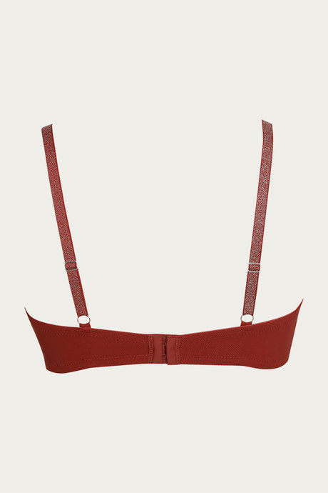Zivame Glitter Straps Padded Wired 3/4th Coverage T-Shirt Bra - Maroon — image 7