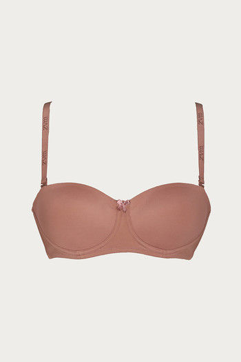 Buy Zivame Padded Wired Th Coverage Strapless Bra Nutmeg At Rs Online Bras Online