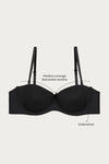 Zivame Padded Wired Medium Coverage Strapless Bra - Black — thumbnail 4