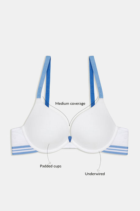 Zivame Sporty Twist Push-Up Wired Medium Coverage Bra - White — image 5