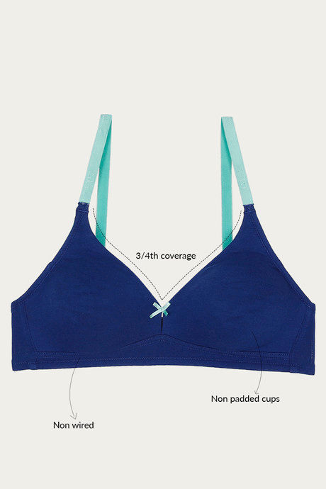 Zivame Double Layered Non Wired Medium Coverage Bra-Sodalite Blue — image 7