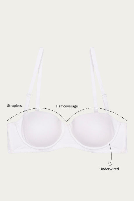 Zivame Padded Wired Medium Coverage Strapless Bra - Bright White — image 8