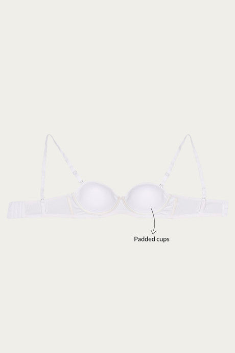 Zivame Padded Wired Medium Coverage Strapless Bra - Bright White — image 10