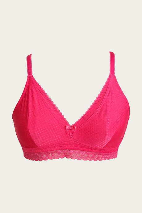 

Zivame Royal Jacquard Double Layered Wirefree Bralette Pink, Pinks
