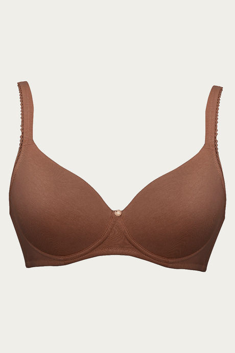 Zivame Padded Non Wired 3/4th Coverage T-Shirt Bra - Nutmeg — image 6