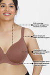 Zivame True Curv Padded Wired 3/4Th Coverage T-Shirt Bra - Nutmeg — thumbnail 6