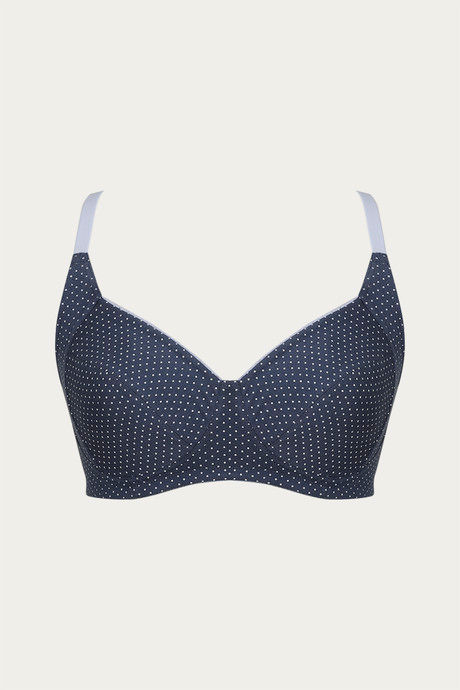 Zivame Double Layered Non Wired 3/4th Coverage Bra - Blue Polka — image 6