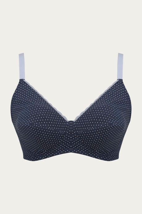 Zivame Double Layered Non Wired 3/4th Coverage Minimiser Bra - Blue Polka — image 8