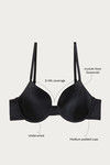 Zivame Padded Wired 3/4th Coverage T-Shirt Bra-Black — thumbnail 7