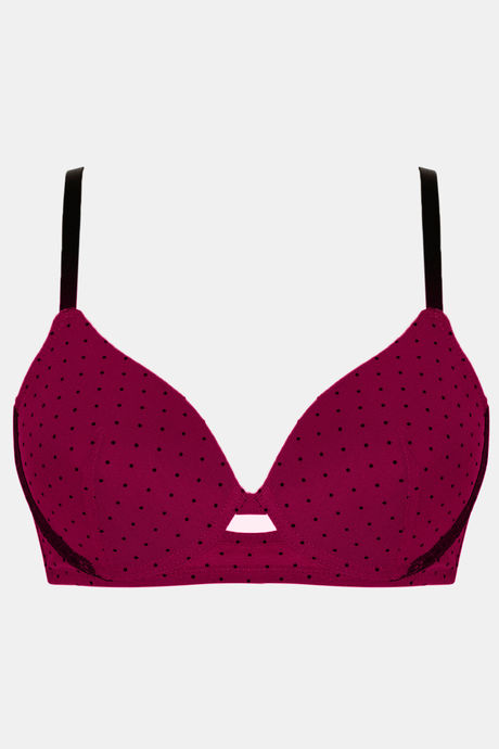 Zivame Plush Polka Padded Non Wired 3/4th Coverage T-Shirt Bra - Purple Potion — image 6