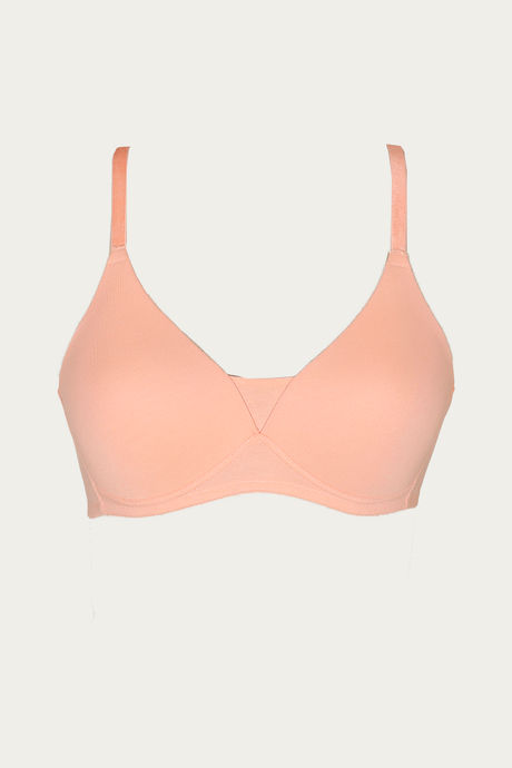 Zivame Velvet Straps Padded Non Wired 3/4th Coverage T-Shirt Bra - Peach Pearl — image 6