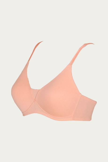 Zivame Velvet Straps Padded Non Wired 3/4th Coverage T-Shirt Bra - Peach Pearl — image 8